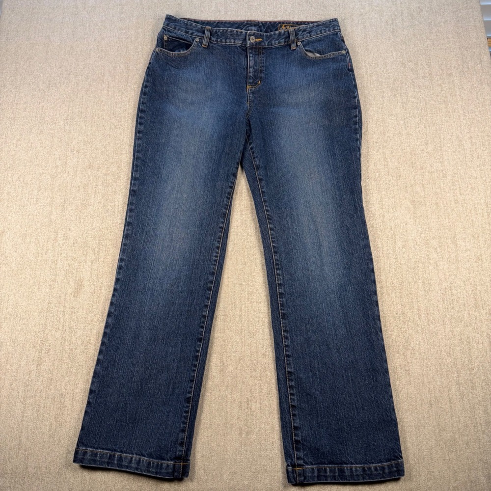 Columbia Jeans Women 14 Blue Authentic Straight Leg Mid Rise Denim Pants